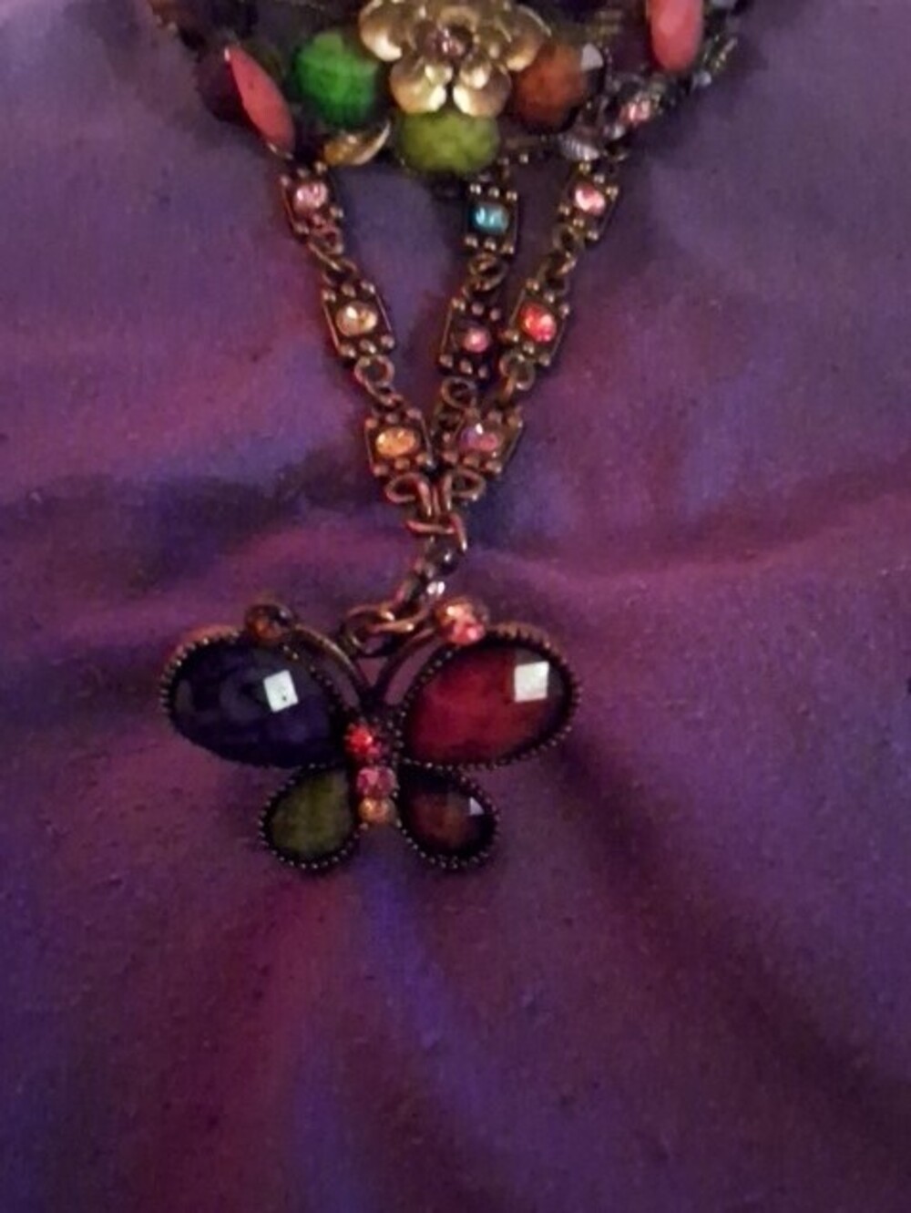 Womens Multicolor Floral Butterfly Bracelet - - Picture 2 of 5
